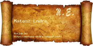 Matesz Endre névjegykártya
